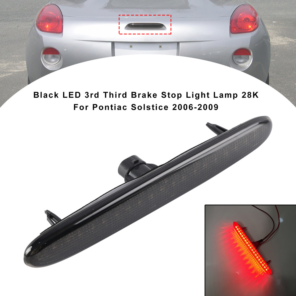 2006-2009 Pontiac Solstice Black LED 3rd Third Brake Stop Light Lamp 28K Generic