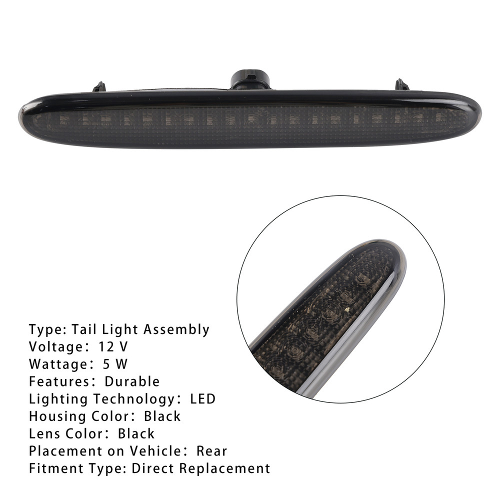 2006-2009 Pontiac Solstice Black LED 3rd Third Brake Stop Light Lamp 28K Generic