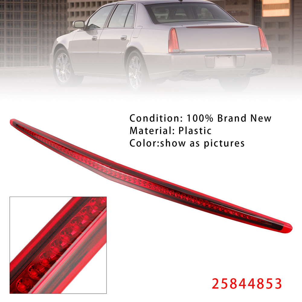 2006-2011 Cadillac DTS Full LED Third 3RD Tail Brake Light Rear Stop Lamp 25844853 Red Generic