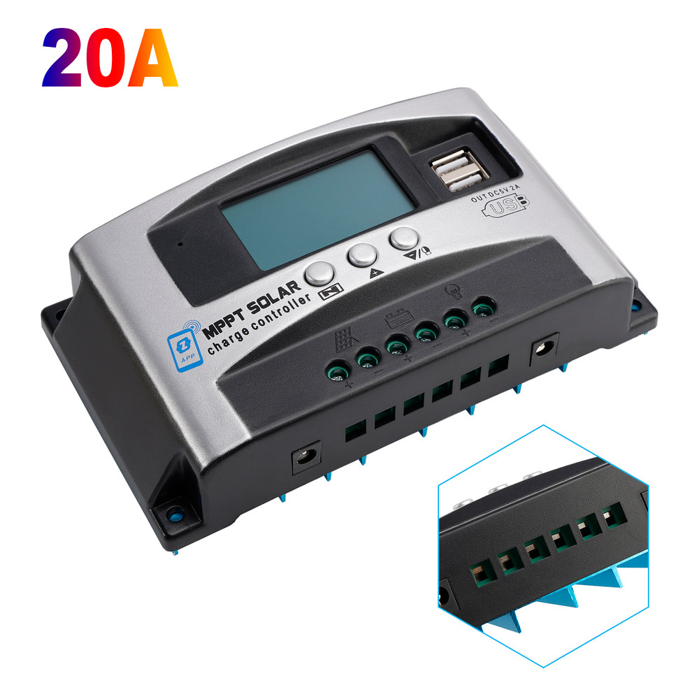 20A MPPT High Energy Solar Controller 0V Starts Intelligent Repair Battery APP to Remotely Manage DSP Controller