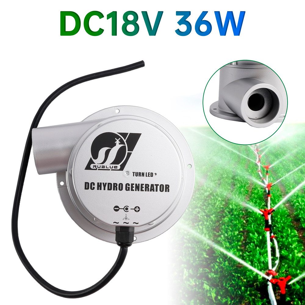 12V Water Flow Turbine Small Hydroelectric Generator DC18V 36W Alternating Current High Efficiency Brushless Motor for Home Field