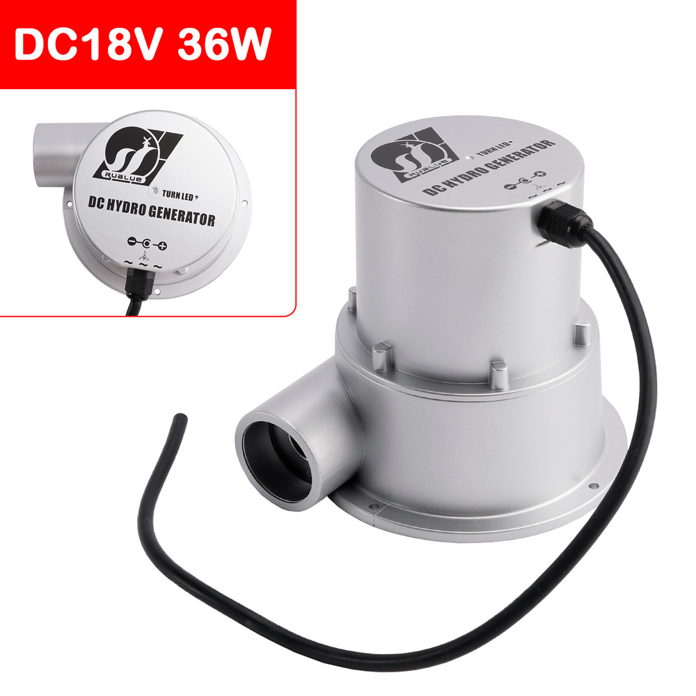 12V Water Flow Turbine Small Hydroelectric Generator DC18V 36W Alternating Current High Efficiency Brushless Motor for Home Field