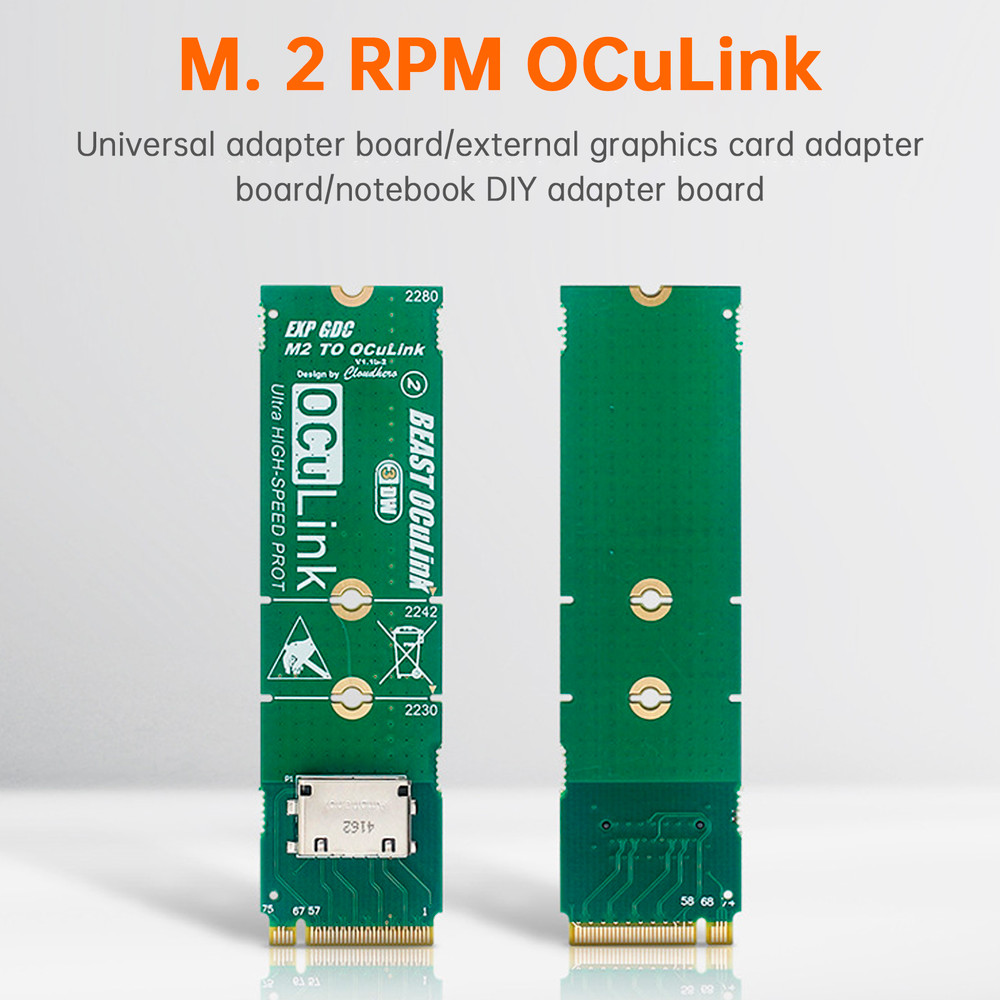 M.2 to OCuLink Adapter Board M.2 MKEY to OCULINK Interface Expansion Dock External Graphics Card Conversion Board