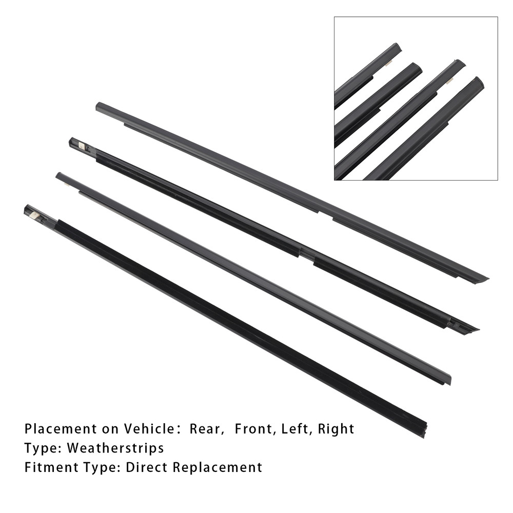 2009-2013 Suzuki Grand Vitara 4PCS Door Glass Belt Outer Molding Weatherstrip Generic