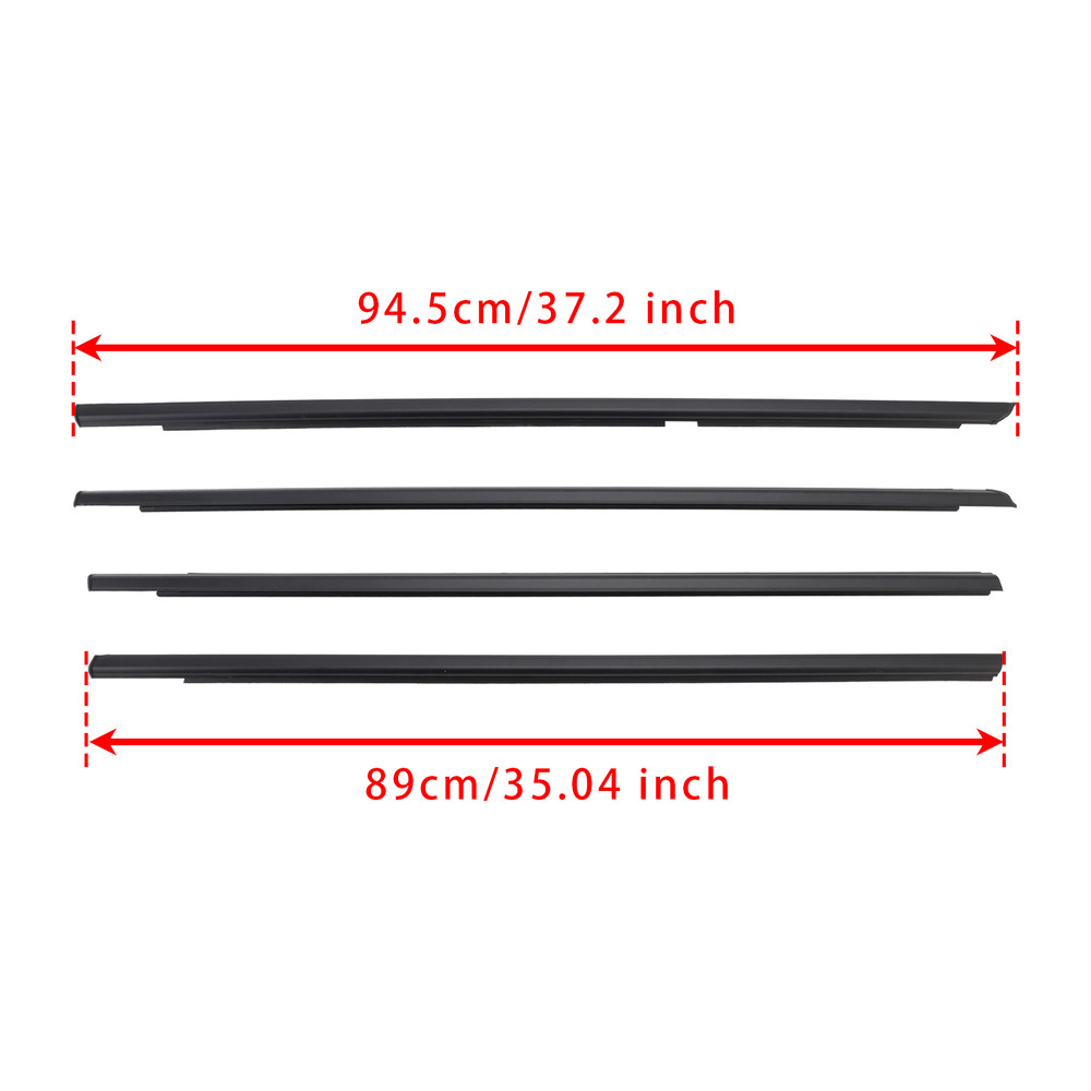 2009-2013 Suzuki Grand Vitara 4PCS Door Glass Belt Outer Molding Weatherstrip Generic