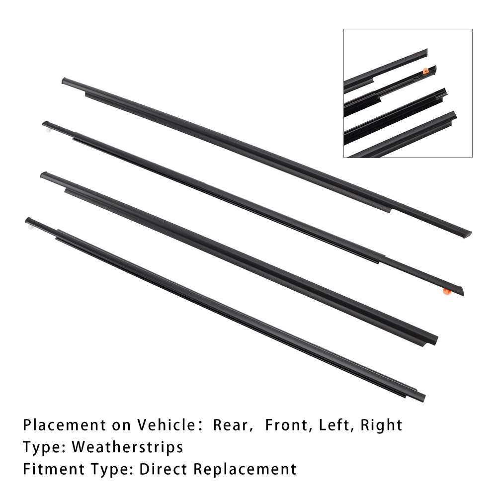 2004-2009 Toyota Prius 4PCS Door Glass Belt Outer Molding Weatherstrip Generic