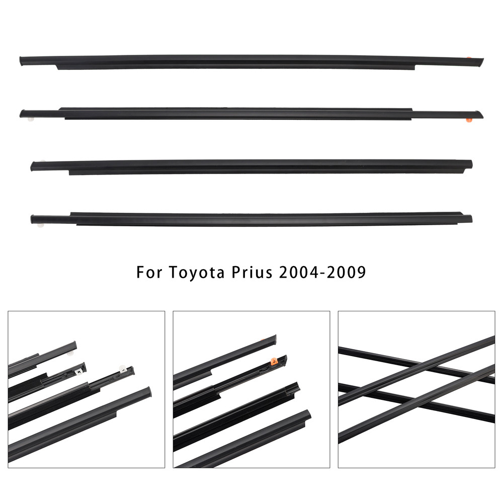 2004-2009 Toyota Prius 4PCS Door Glass Belt Outer Molding Weatherstrip Generic