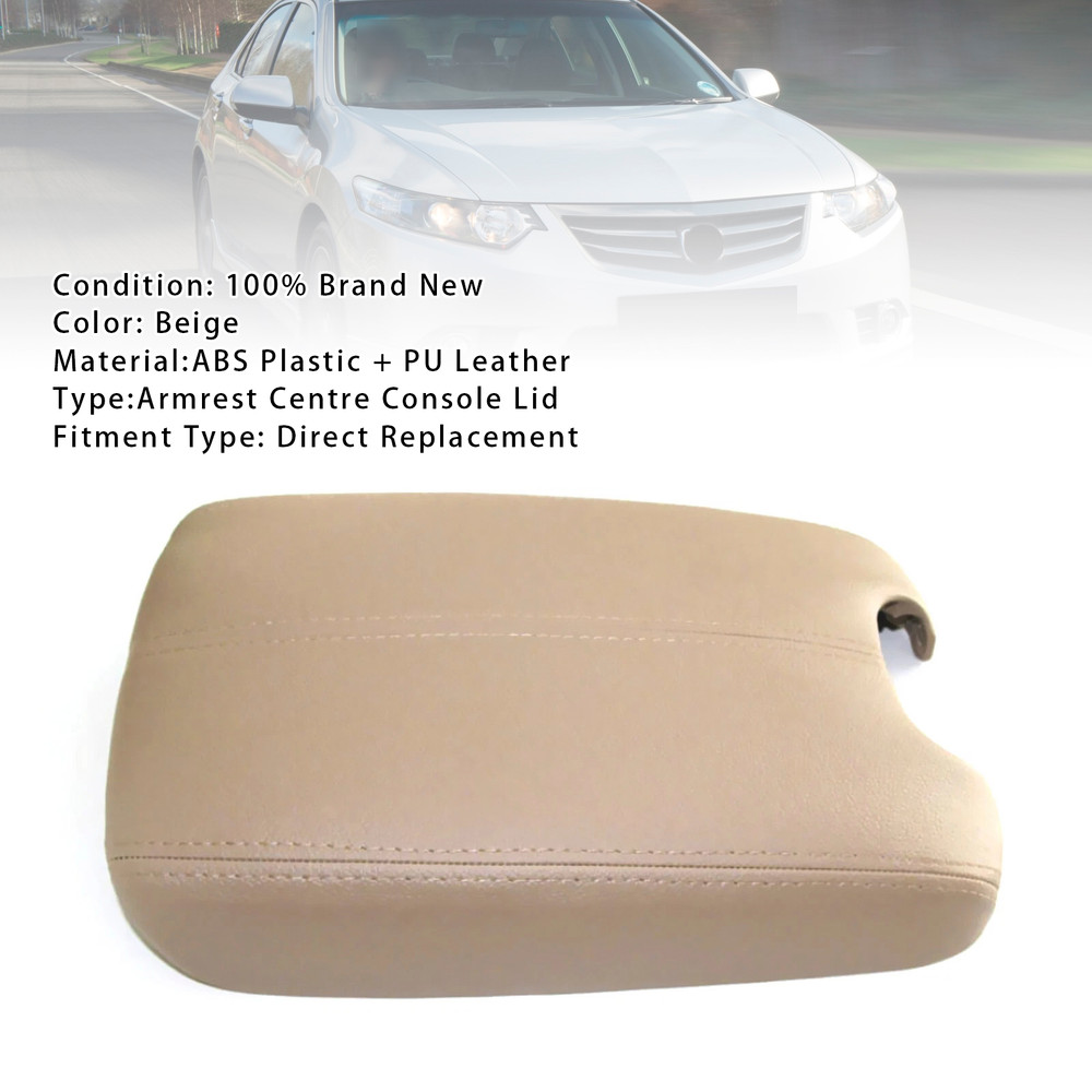 2008-2012 Honda Accord Leather Armrest Centre Console Lid Beige Generic