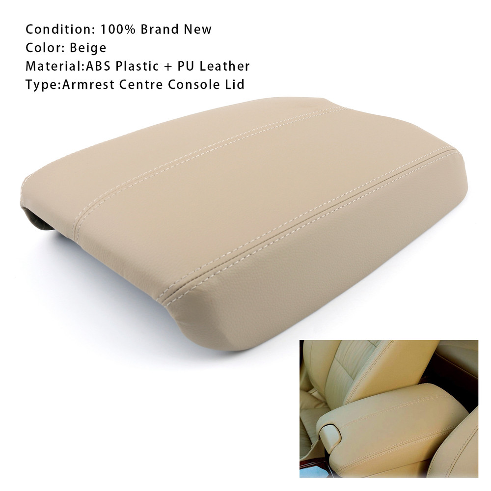 2008-2012 Honda Accord Leather Armrest Centre Console Lid Beige Generic
