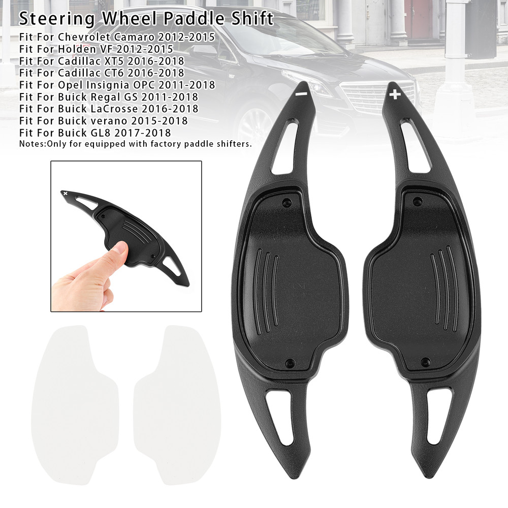 2011-2018 Buick Regal GS LaCrosse verano GL8 Steering Wheel Paddle Shifter Extensions Aluminium Black Generic