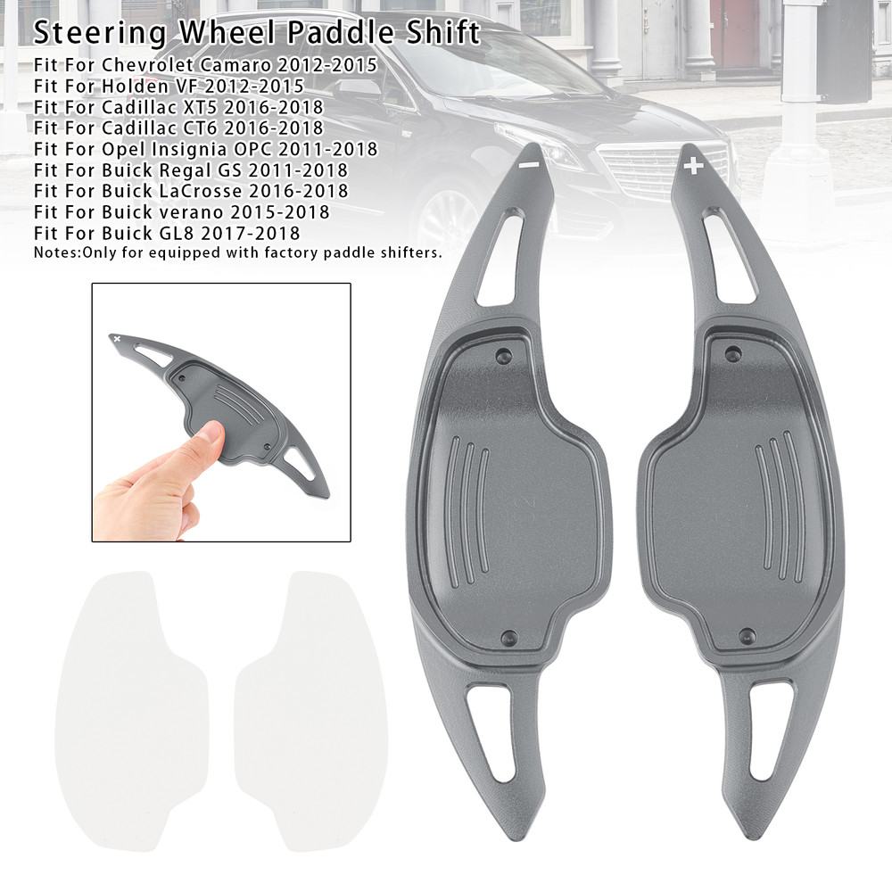 2016-2018 Cadillac XT5 CT6 Steering Wheel Paddle Shifter Extensions Aluminium Grey Generic