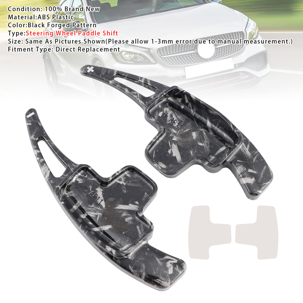 2011-2015 Mercedes-Benz CLA CLS ML Class Steering Wheel Paddle Shifter Extensions Black Forged Pattern Generic