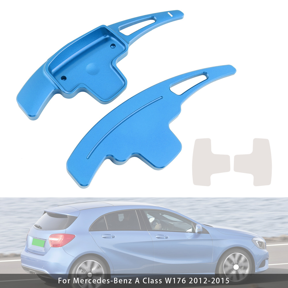 2011-2015 Mercedes-Benz CLA CLS ML Class Steering Wheel Paddle Shifter Extensions Aluminium Blue Generic