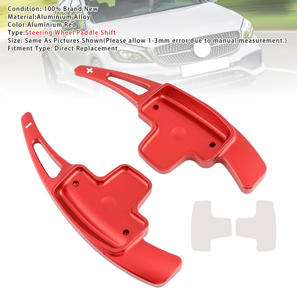 2011-2015 Mercedes-Benz CLA CLS ML Class Steering Wheel Paddle Shifter Extensions Aluminium Red Generic