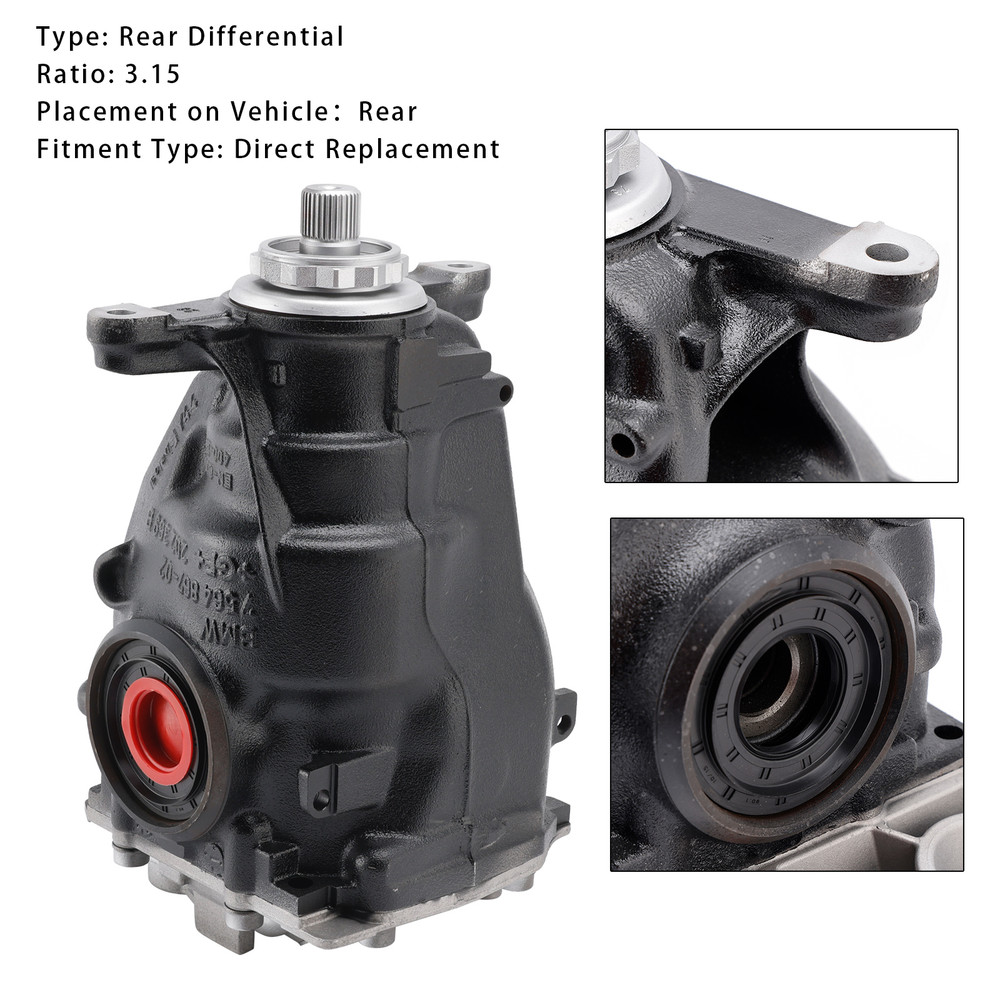 2014-2019 BMW X5 X6 Rear Differential Assembly 3.15 Ratio 33107636992 Generic