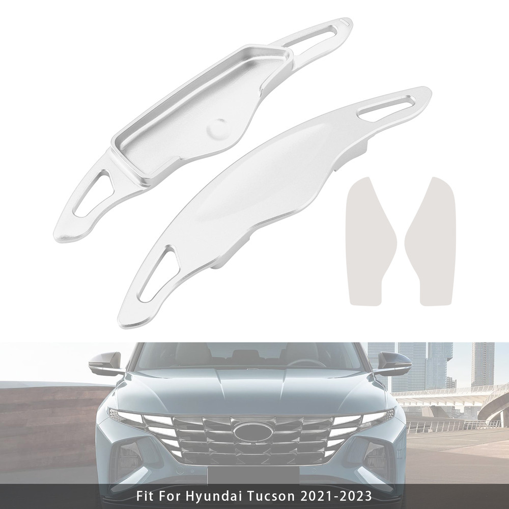 2022-2023 Hyundai Elantra Steering Wheel Paddle Shifter Extension Aluminium Silver Generic
