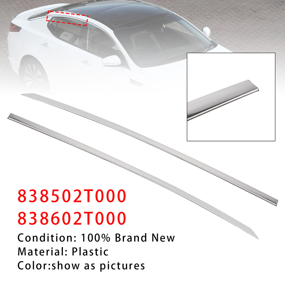 2011-2015 Pair() Upper Rear Door Panel Trim Left+Right Side Upper Rear Door Panel Trim Molding Chrome 838502T000 838602T000 Generic
