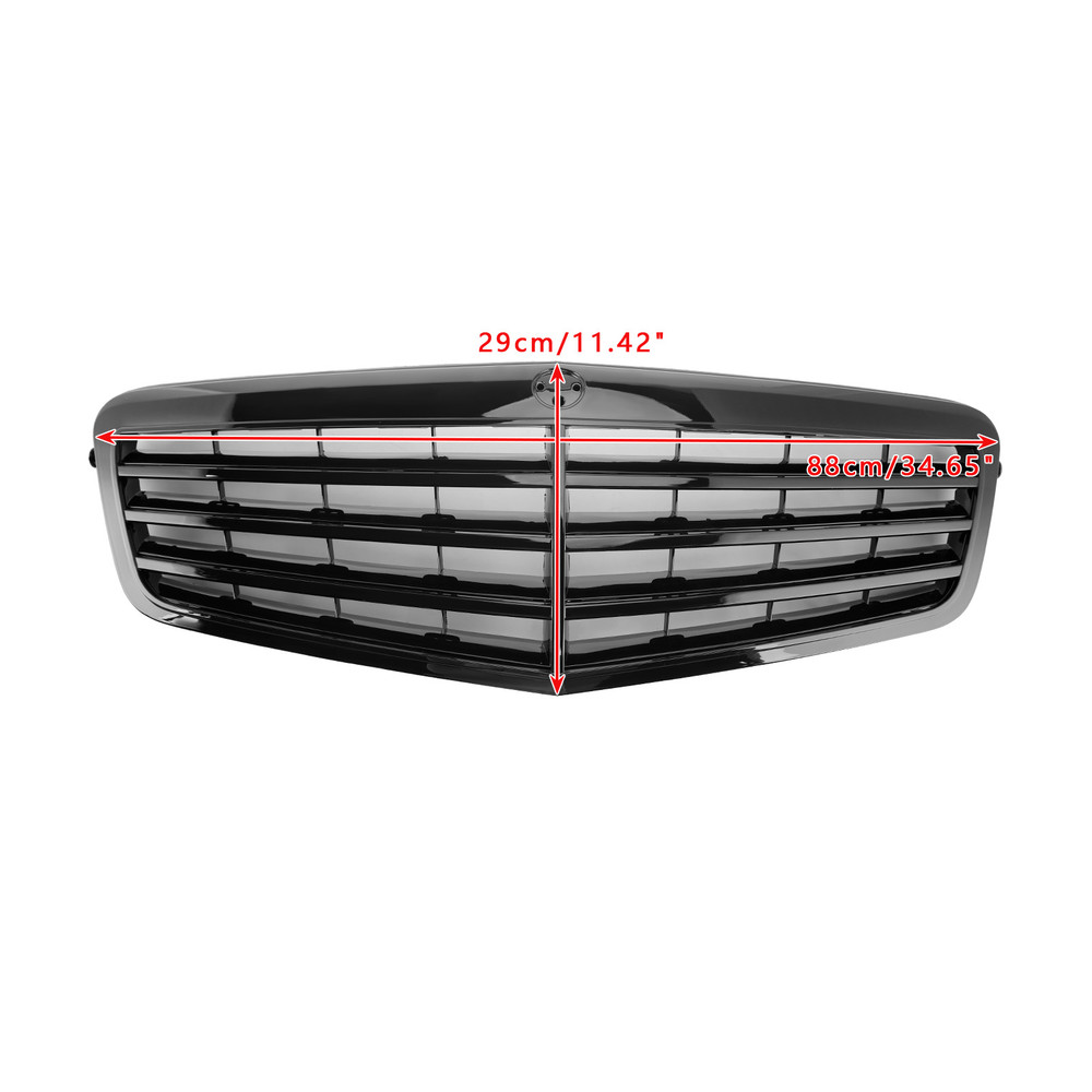 2009-2013 Mercedes-Benz E-Class Upper Grille Black Generic