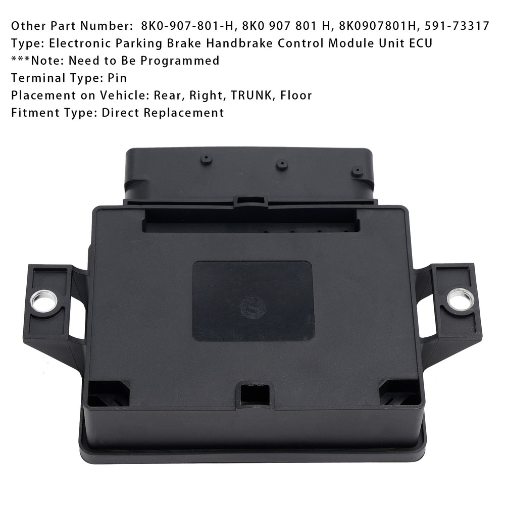 2009-2012 AUDI S4 09-12 (RH trunk floor) Electronic Parking Brake Handbrake Control Module Unit ECU Generic