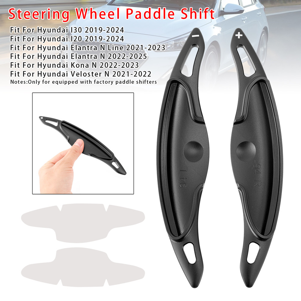 2021-2023 Hyundai Elantra N Line Steering Wheel Paddle Shifter Extension Aluminium Black Generic