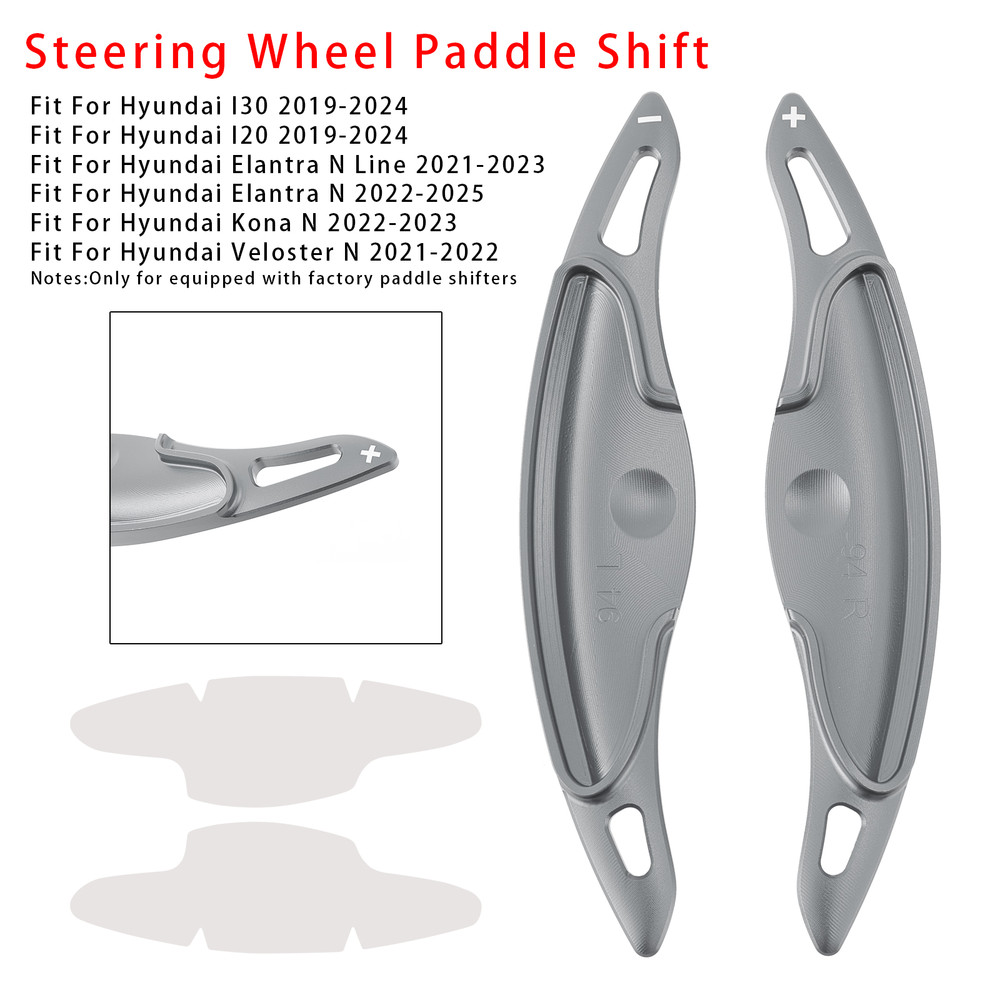 2021-2023 Hyundai Elantra N Line Steering Wheel Paddle Shifter Extension Aluminium Grey Generic