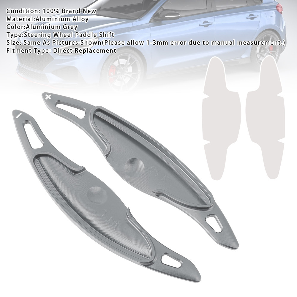 2021-2023 Hyundai Elantra N Line Steering Wheel Paddle Shifter Extension Aluminium Grey Generic