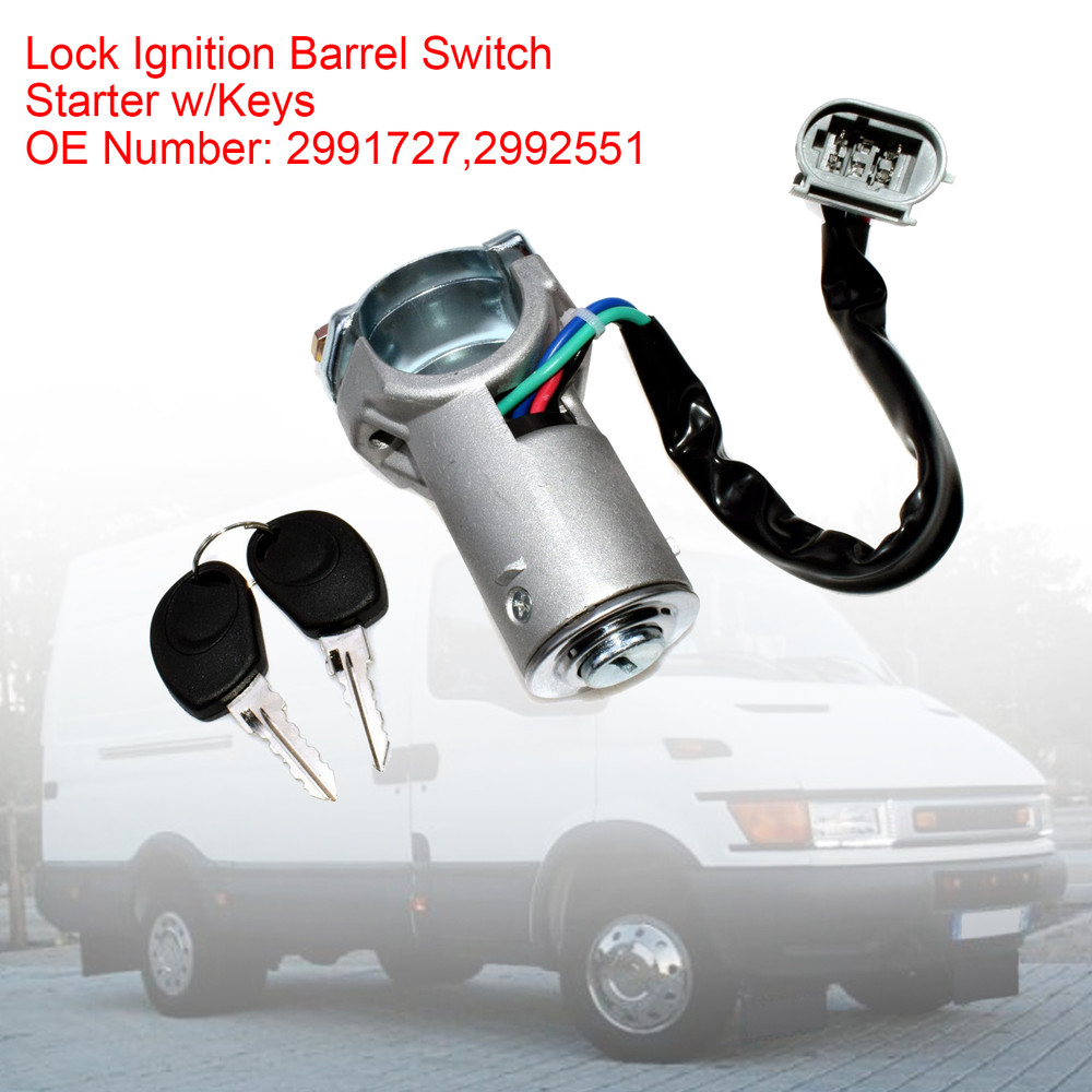 1999-2006 Iveco Daily Mk3 Lock Ignition Barrel Switch Starter w/Keys 2991727 Generic