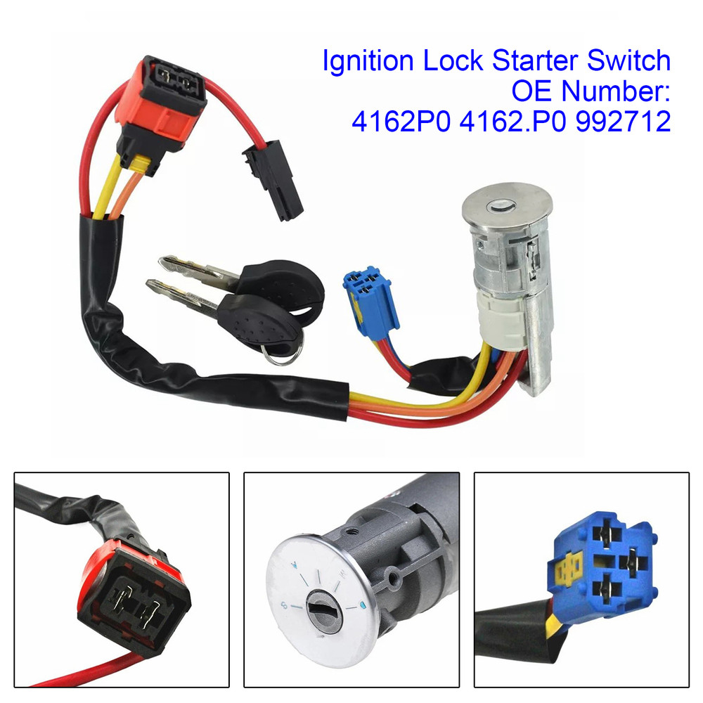 1998-2010 Peugeot 206 Ignition Lock Starter Switch with 2 Keys 4162P0 Generic