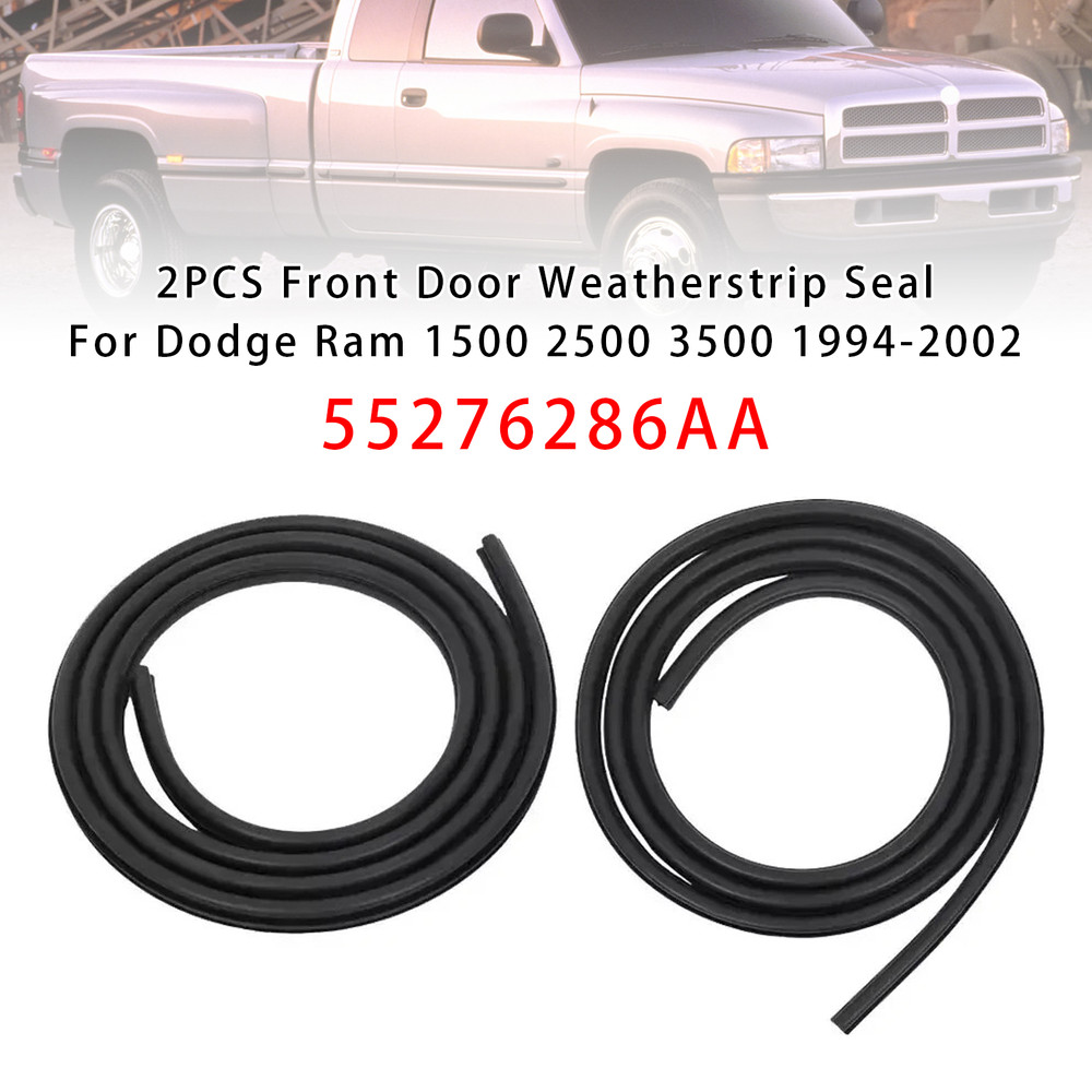 1994-2002 Dodge Ram 1500/2500/3500 2PCS Front Door Weatherstrip Seal 55276286AA Generic