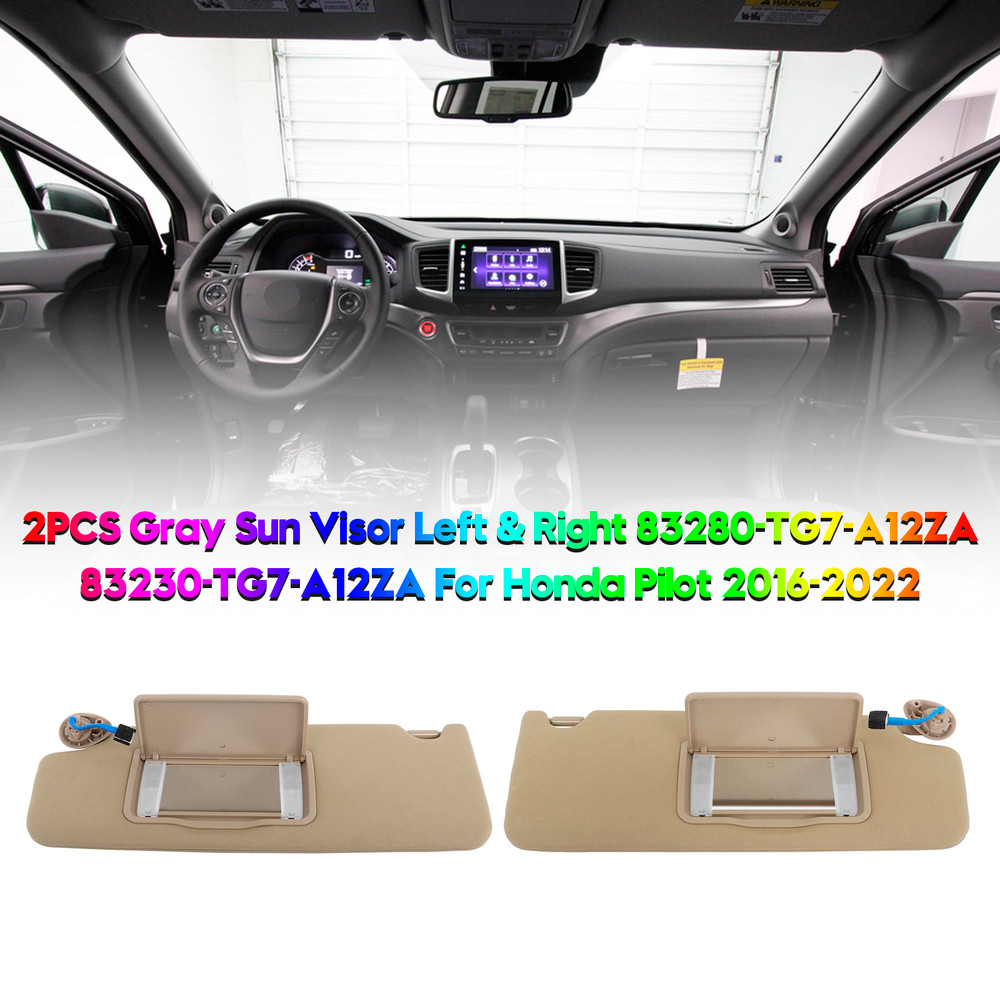 2019-2022 HONDA Passport Gray Left+Right Side Sun Visor 83280-TG7-A12ZA Generic
