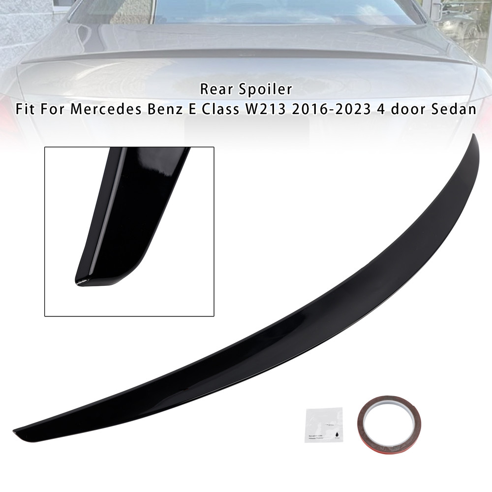 2016-2023 Mercedes Benz E Class W213 4 door Sedan Rear Spoiler Gloss Black Generic
