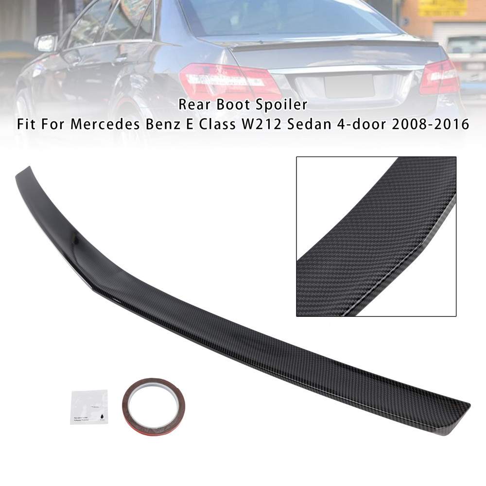 2008-2016 Mercedes Benz E Class W212 Sedan 4-door Rear Boot Spoiler Carbon Fiber Look AMG Style Generic