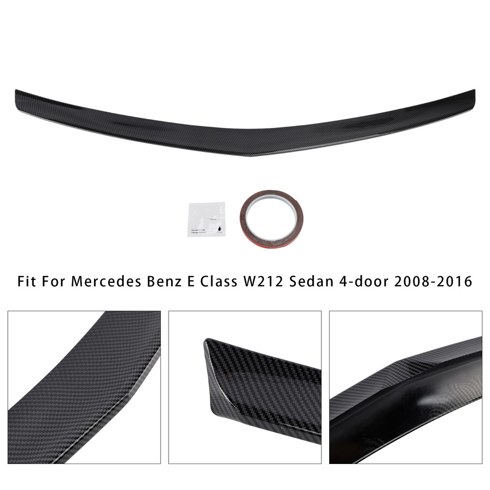 2008-2016 Mercedes Benz E Class W212 Sedan 4-door Rear Boot Spoiler Carbon Fiber Look AMG Style Generic