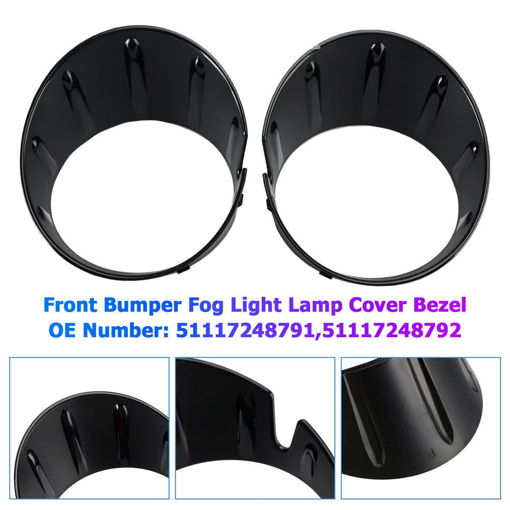 2009-2014 MINI Clubman R55 LCI Pair Front Bumper Fog Light Lamp Cover Bezel 51117248791 51117248792 Generic