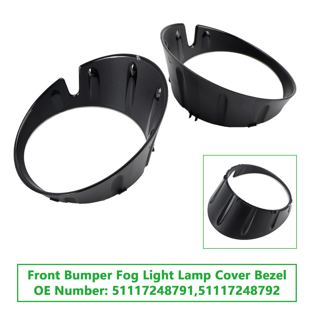2011-2015 MINI Roadster R59 Pair Front Bumper Fog Light Lamp Cover Bezel 51117248791 51117248792 Generic