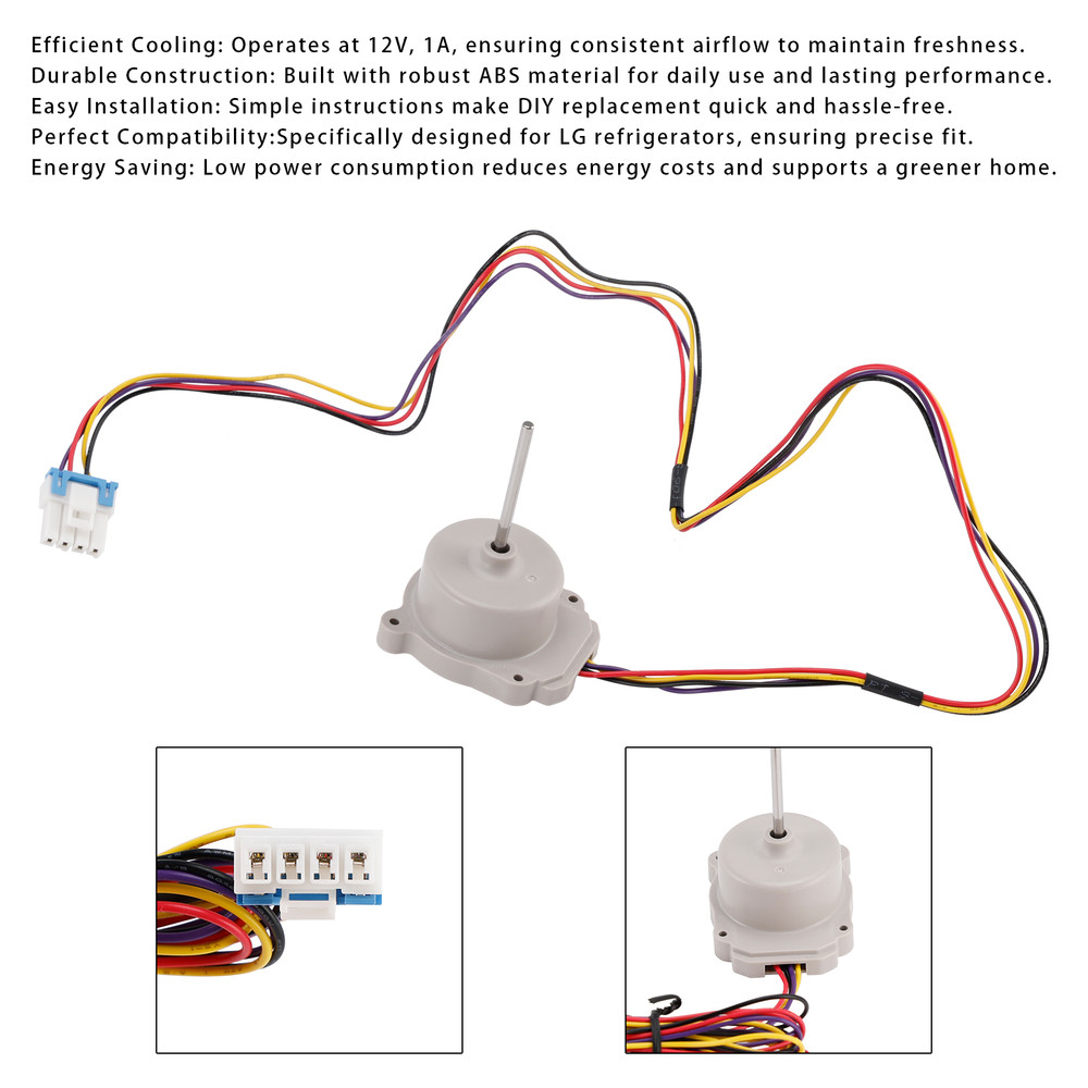 LG High Performance Refrigerator Fan Motor EAU65058318 Parts 12V 1A