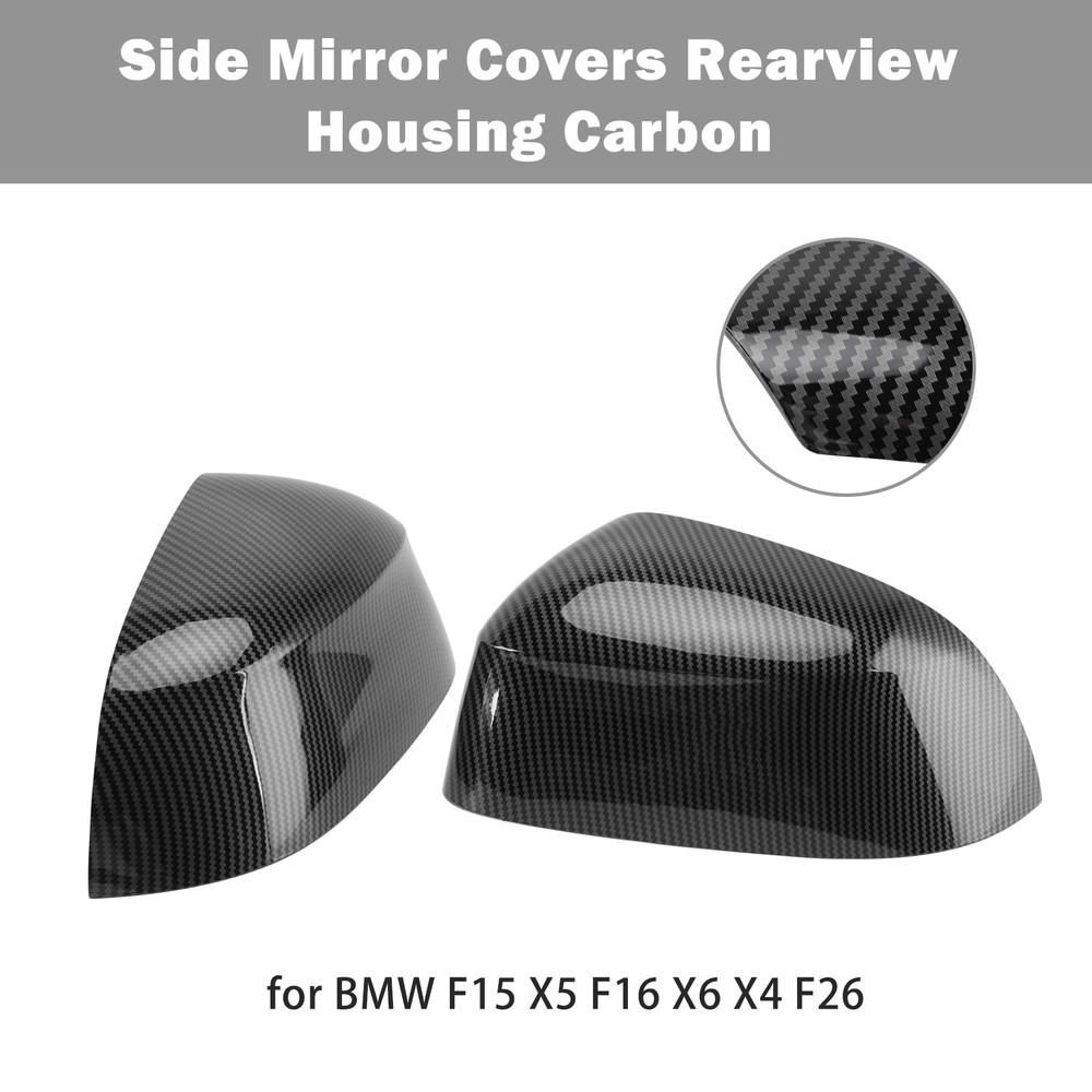 2014-2018 BMW X4 F26 1 Pair Side Mirror Covers Rearview Housing Carbon Fiber Generic