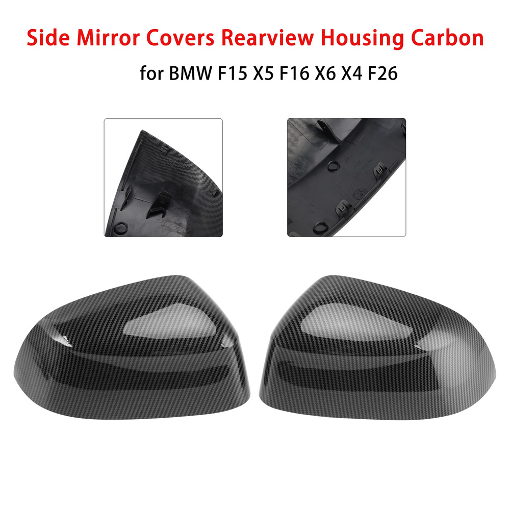 2014-2018 BMW X3 F25 LCI 1 Pair Side Mirror Covers Rearview Housing Carbon Fiber Generic