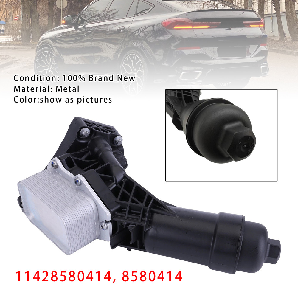 2017- BMW X3/ iX3/ X4/ X5/ X6/ Z4 Oil Filter Housing Cooler Assembly 11428580414 8580414 Generic