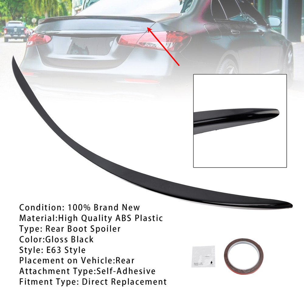 2020+ Mercedes-Benz E-Class W213 E63 Style Rear Boot Spoiler Gloss Black Generic
