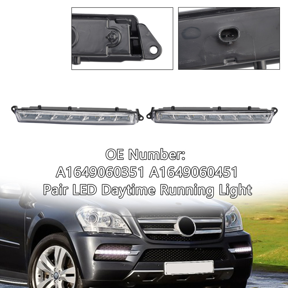 2007-2013 Mercedes-Benz X164 GL320 GL350 GL450 ML63 AMG X166 Front Left+Right Daytime Running Light A1649060351 Generic