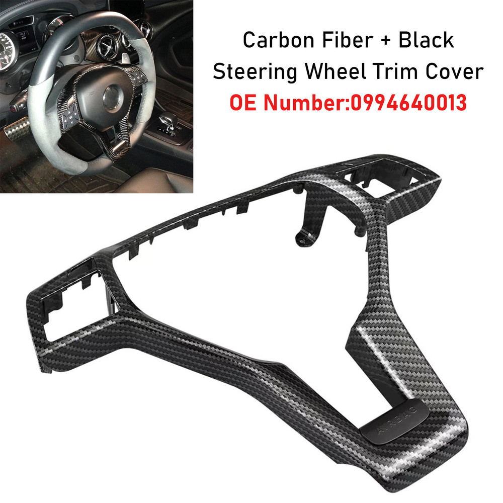 2011-2014 Mercedes C172 SLK-Class CLA-CLASS CLS-Class Steering Wheel Trim Cover Carbon fiber Black Generic