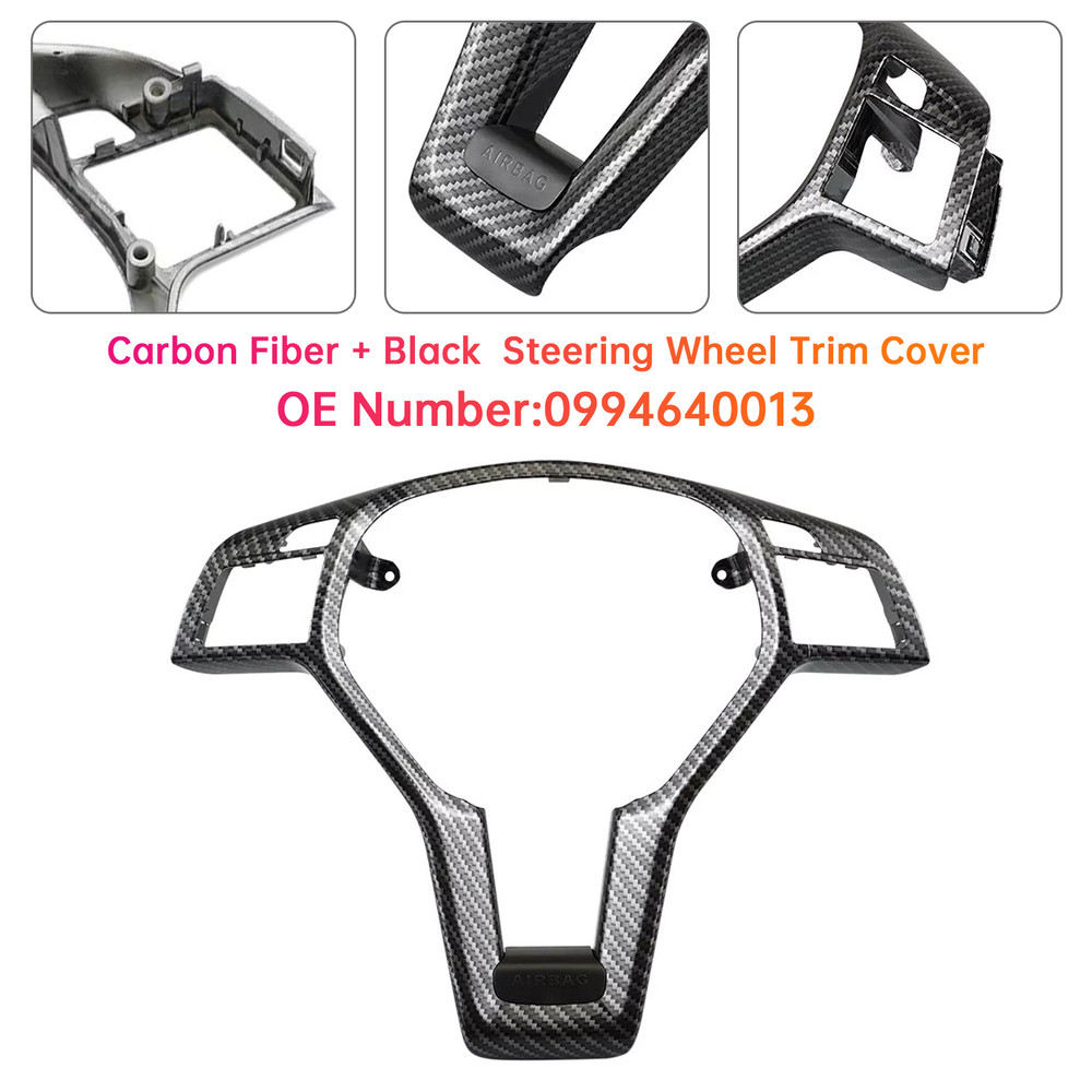 2011-2014 Mercedes C172 SLK-Class CLA-CLASS CLS-Class Steering Wheel Trim Cover Carbon fiber Black Generic