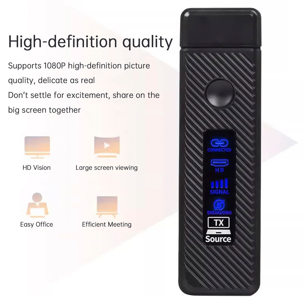 HDMI Wireless Screen Projector HD 1080P 50M Video Transmitter Receiver Black