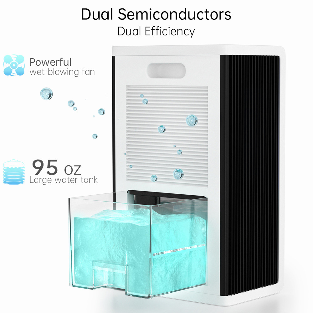  Portable Smart Dehumidifier, with 7 Color LED Lights &Touch Screen, Ultra-Quiet Energy-Saving for Home Bedrooms Office Large Spaces