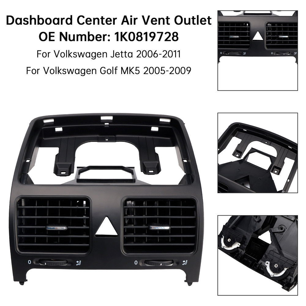2006-2011 Volkswagen Jetta Dashboard Center Air Vent Outlet 1K0819728 Generic