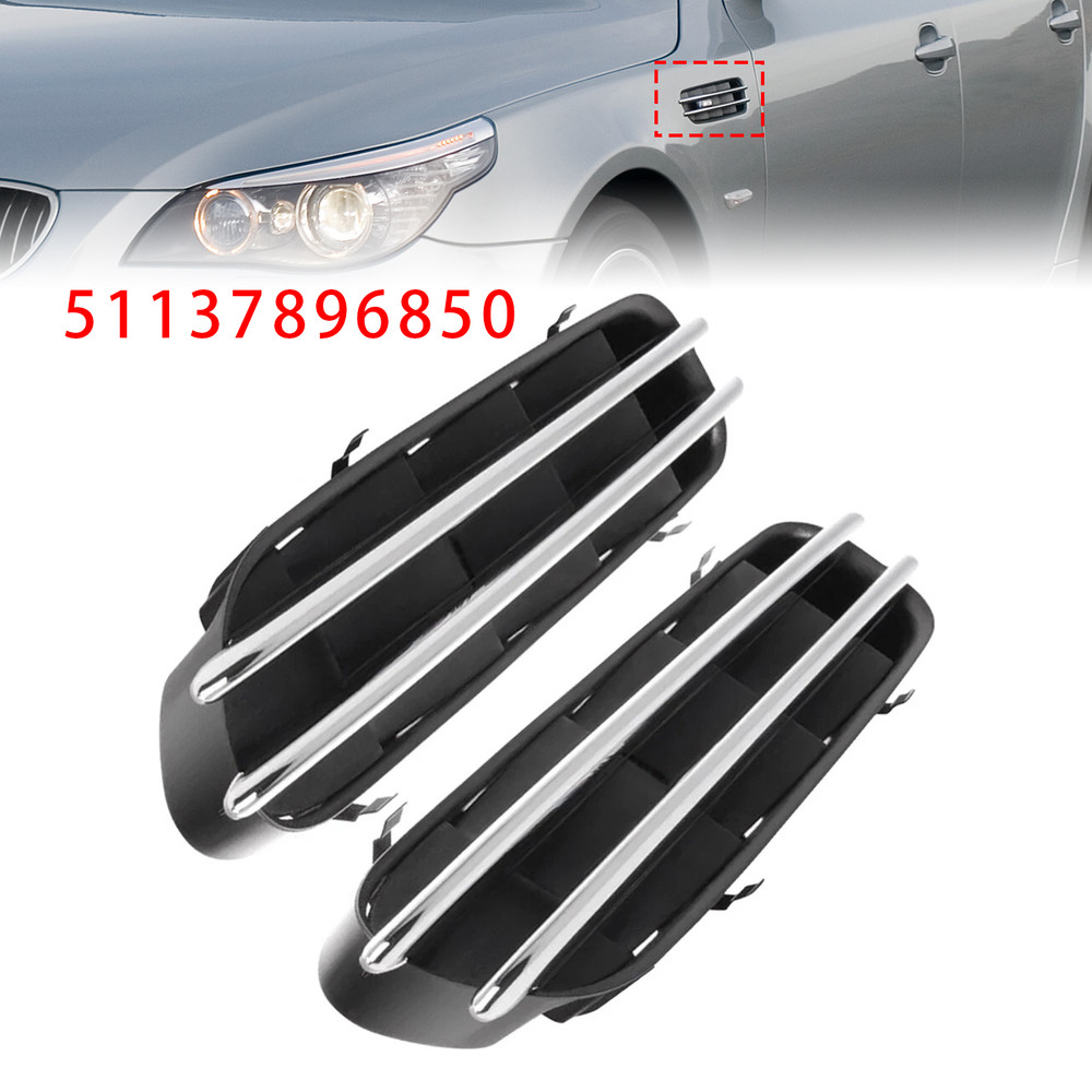 BMW 5 Series E39 E60 E61 M5 Pair Wing Fender Grille Cover Panel 51137896850 Generic
