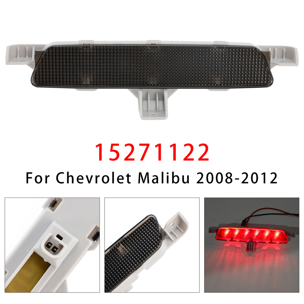 2008-2012 Chevrolet Malibu Rear High Mount Third Brake Light Lamp 15271122 Black Generic