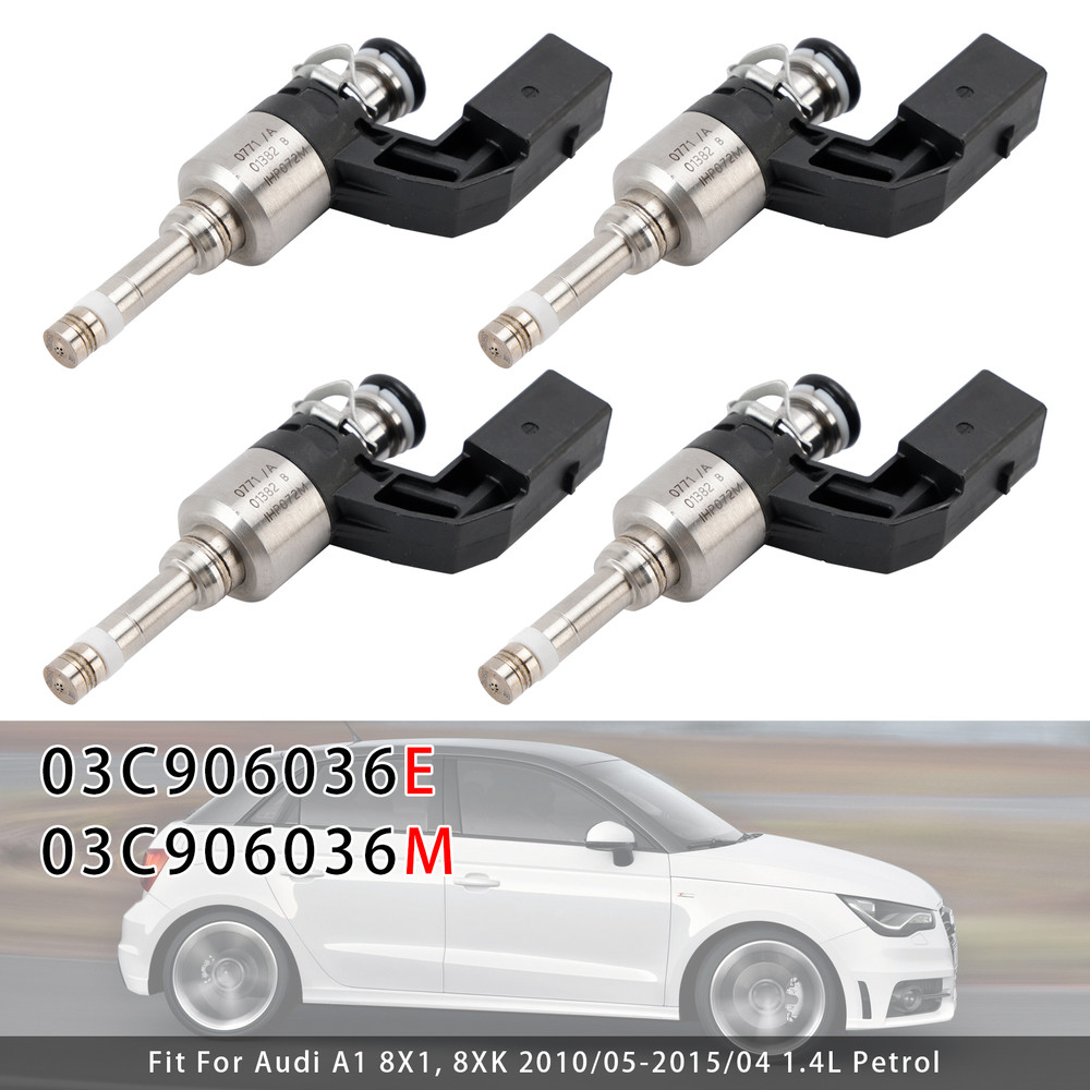 2008-2015 Skoda Fabia Octavia II Rapid Superb Yeti 4Pcs Fuel Injector 03C906036E 03C906036M Generic