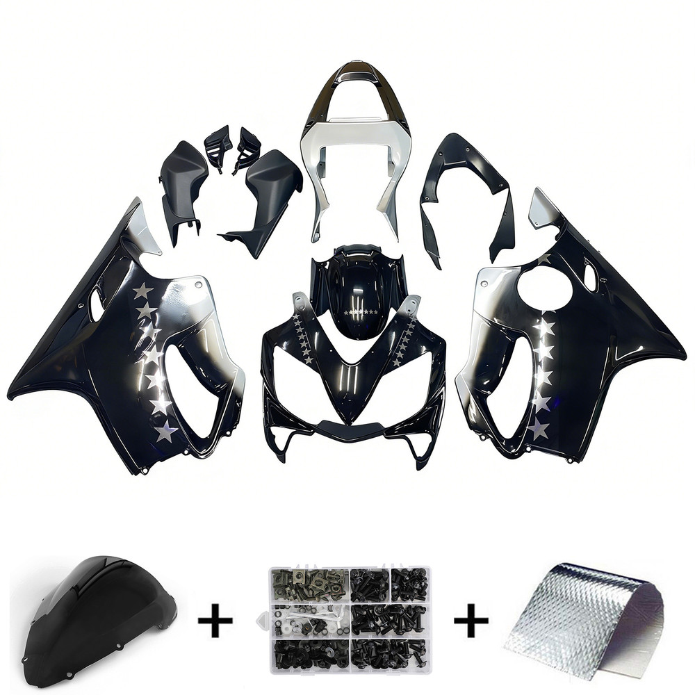 2001-2003 Honda CBR 600 F4i Amotopart Fairings Black SevenStars Racing Customs Fairing